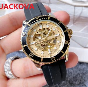 Mens Gear Skeleton Dial Watches Automatic Mechanical 2813 Movement Watch Rubber Silicone Buckle Sapphire Waterproof Sports Self-Wind Fashion Wristwatches Gift