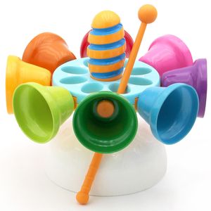 Hand Percussion Instrument. großhandel-Montessori Bunte Anmerkung Percussion Bell Hand Glocke Musical KINDER Baby Early Education Musikinstrument Hand Bell A0521