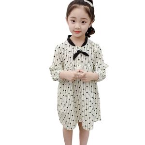 Dress Girl Heart Pattern Party Big Bow Dla Dzieci Patchwork Costume S 6 8 10 12 14 210528