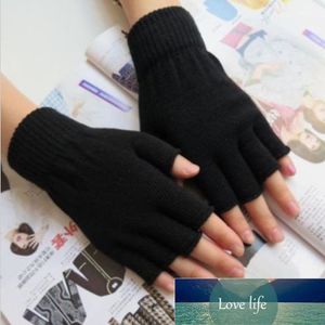 New Arrival Winter Black Short Half Finger Fingerless Wool Knit Wrist Glove Warm Workout For Women And Men Factory price expert design Quality Latest Style