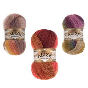 1 PC Alizować Angora Gold Batik Przędza 100g - 550m Mink Merino Mohair Alpaca Wzorzyste Wooter Knitting Crochet Kolorowe bawełniane Multi Color Y211129