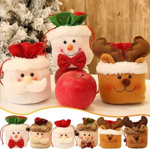 Christmas Decorations pc Candy Bags Pouch Cotton Santa Claus Snowmen Xmas Children Gift Bag Navidad