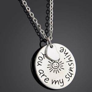 Wholesale sunshine charm necklace for sale - Group buy Valentine Day Gift You Are My Sunshine Love Silver Chain Charm Necklace Pendant Necklace Gift