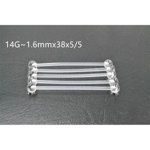 100PCs Body Smycken - UV Flexibel Lång Barbells Retainer Sova Piercing Industrial Bar 1.6x38x5 / 5mm Ear Helix