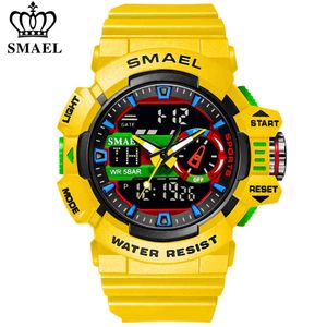 SMAEL Военные часы Мужчины спортивные часы водонепроницаемый наручные часы секундомер сигнализация светодиодные цифровые часы мужские большие циферблаты 8043 x0524