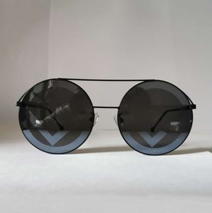 Óculos de sol redondos 0285 Black Grey Mirror Lens Fashion Sun Glasses for Man Men Gafa de Sol com caixa