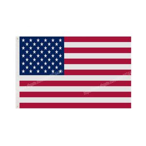 USA Amerika Flag National Polyester Banner Flying 90 x 150cm 3 * 5ft flaggor över hela världen över hela världen utomhus