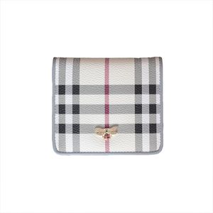 New Plaid Short Wallet card hoder Women's Thin genuine Leather Wallet Mini Square Bag Japan and South Korea Cute Cowhide Fashion