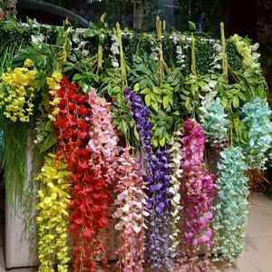 7 cores Elegante artificial seda wisteria flor videira videira para casa jardim festa casamento decoração 75cm e 110cm disponíveis ff033101