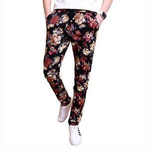 Fashion Summer Spring Autumn Men Floral Print Joggers Male Casual Pant Sweatpants Stretch Pants Trouser Men's
