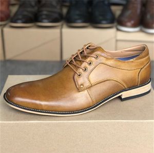 Designer-Oxford-Schuhe, hochwertige schwarze Kalbsleder-Derby-Schuhe, formelle Hochzeit, niedriger Absatz, Schnürschuhe, Business- und Büro-Trainer, Größe 39–47, 036