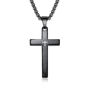 Hängsmycke Halsband Vintage Cross Necklace för män Titan Stainless Steel Kvinnor Smycken Gift Enkel klassisk Mode Tillbehör Man 2021