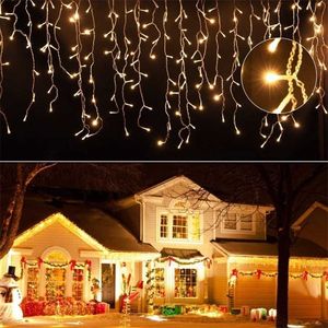 3-20m Outdoor Garland Boże Narodzenie i rok Festoon Lampy do Decor Ogród Yard House Steady na ciepłych białych Luces LED Decorción 211109