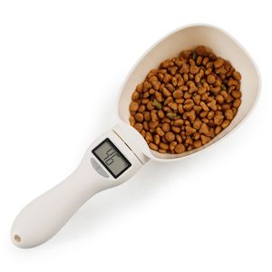 800g / 1g Mutfak Ölçekli Kaşık Pet Gıda Köpek Kedi Besleme Için Ölçüm Kupası Taşınabilir Taşınabilir LED Ekran Ile 210615