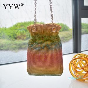 Axelväskor Diamanter Kvinnor Rainbow Purse Koppling Gradient Levande Färg För Födelsedag Cocktail Parites Prom Sac Mini Bag