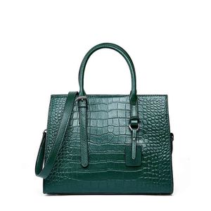 Cow Real Leather Handbags 2021 Large Capacity Women Tasks Office Shopping Women's Task Red Green Blue 30*12*23LGOG