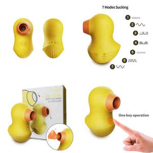 Nxy Sex Toy Vibratori Yellow Duck 7 Frequenza Vibration Absorber Bacchetta Clitoride e stimolatore toracico Masturbazione femminile Giocattoli 1218