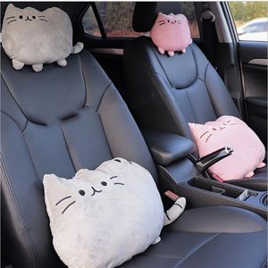 Car Cartoon Söt kreativ kattsäte Back Waist Kudde Headrest Neck Pillow Wasit Neckpillow