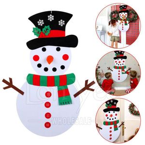DHL libero FAI DA TE Feltro Pupazzo di neve di Natale Ornamenti appesi Capodanno Porta Parete artificiale Appendere Decorazione Natale Regali per bambini Accessori YL0341