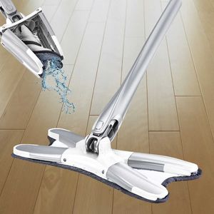 X-type Floor Mop Non Hand Washing Flat s 360 Rotating Head For Wood Tile Home Cleaning Tool Household Microfiber Pad Lazy 210805