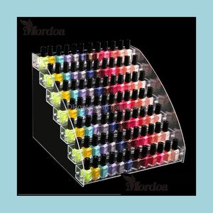 Schmuckgläser Verpackung Display Acryl Nagellack Organizer 2-3-4-5-6-7 Schicht Maniküre Kosmetik Ständer Halter Klar Make-up Box Drop Deliv