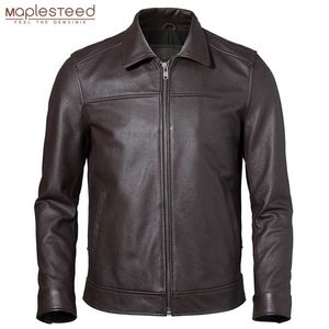 Herren Lederjacke 100 % natürliches Rindsleder Mann Echtledermantel Männliche Lederbekleidung Herbst Frühling Asiatische Größe M601 211111