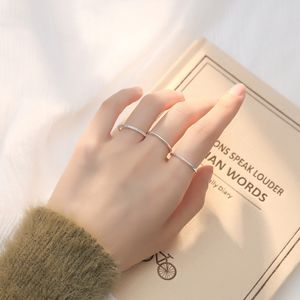 999 Sterling Silver Sansheng Iii Ringgirls Female Plain Solid Closed Small Round Tube Ring ZTJ