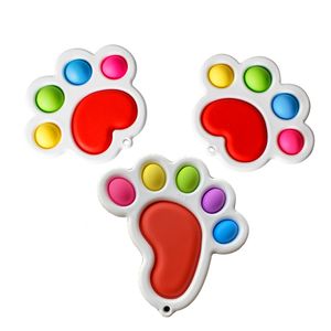 Vierkante poot voet vorm bubble poppers regenboog bord fidget sensorische speelgoed push vinger puzzel speelgoed stress relief grappige desktop game