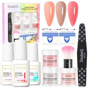Dipping Powder Set French White Nude Pink Dip Nail Glitter Base Gel Pigment For Manicure Art Decorations Accessories Kits