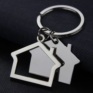 Hus Keychain Små hänge Creative Party Real Estate Opening Gift Double Side Laser Gravering WY1617