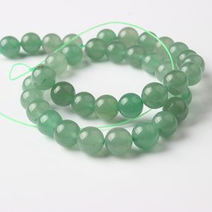 2021 Pärlor Naturliga smycken Green Aventurine Crystal Lös 6 8 10 12mm DIY BRACELET / Halsband Tillbehör