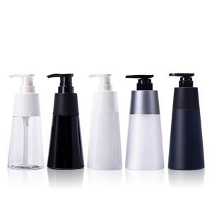 200ml 350ml Pet Cone Shape Sub Bottle Pressning Ansiktsbehandling Shampoo Hand Sanitizer Avtagbara Lotion Flaskor