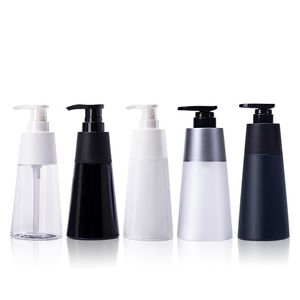 200ml 350ml PET cone shape sub bottle pressing facial cleanser shampoo hand sanitizer removable lotion bottles