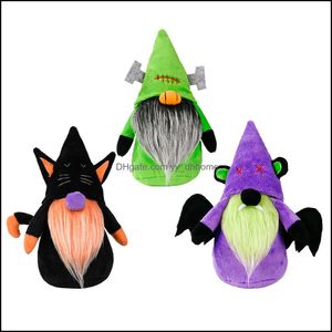 その他のお祝いのパーティー用品ホームガーデンハロウィーンの装飾gnomeフェイスレス豪華な人形の装飾品バットトムテスウェーデンエルフドワーフテーブル