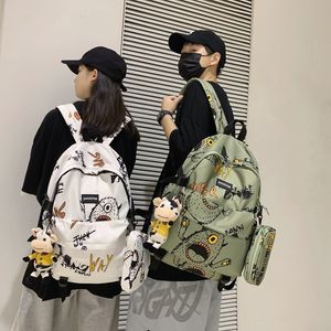 Herren-Rucksack, cooler Hong-Kong-Stil, Graffiti, lustig, lustig, Studenten-Rucksäcke, weiterführende Schultaschen