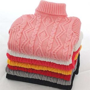 Children Baby Boys Girls Sweaters Block Winter Knit Kids Pullover teenage Clothing 211201