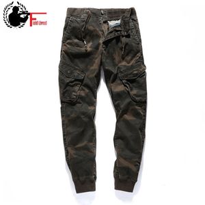 Mens tight ben penna byxor camouflage byxor mode camo joggare mager ben sweatpants manlig elastisk midja lastbyxor 36 38 210518