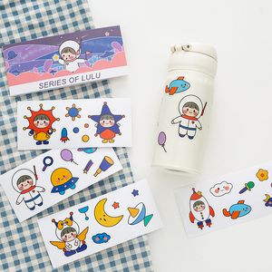 Water cup stickers INS style cute cartoon insulation PVC cups notebook hand account original waterproof Picnic series sticker RRD6809