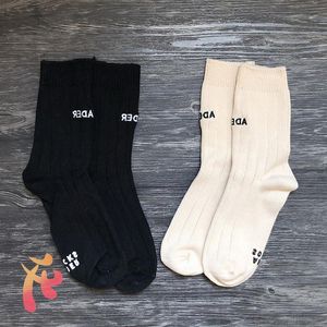 Men's Socks Thick ADERERROR Needle High Quality Letter Embroidery Men Women's Cotton Tube Fashion Casual Couples