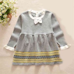 Meninas bebê vestido de malha outono inverno roupas infantil toddler tops camisas para menina miúdo vestidos de Natal algodão 210528