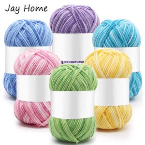 1PC 100 Yards Multicolor Knitting Milk Cotton Yarn Sweater Scarf Crochet Wool Yarn DIY Craft Weaving Yarn Thread Sewing Accessories Y211129