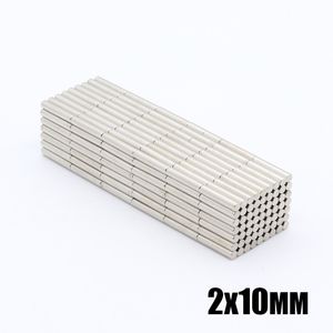 100 sztuk 2x10 Magnes neodymowy Stały N35 NDFEB Super silne potężne małe okrągłe magnesy magnesy