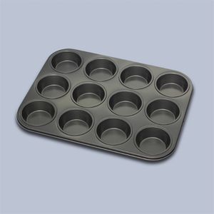 Baking Mold 12 Even Round Non-stick Cake Size Tray Muffin Paper Home 210423