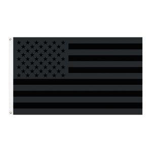 90 * 150см Флаг Двухпоток Керлинг Американские Звезды и Полосы Все Черные Америки