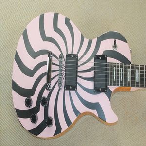 försäljning! Modell Custom EMG Pick-up LP Zakk Wylde Vertigo Rosa elektrisk gitarr