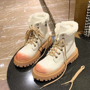 Wholesale women s warm boots resale online - Martin autumn winter new leather s short thickened and cotton warm fur integrated snow boots women