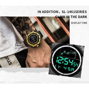 Smael relógios digitais esporte 50m relógios à prova d 'água com grande mostrador LED relógio luminoso cronômetro Montre homme 1421 relógio para homens q0524