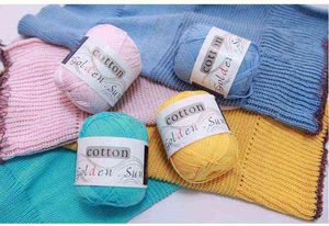 1pc 50g 100% Bomull Soft Combed Scarf DIY Craft New Thread Stickning Crochet Lot 8Tly varm garntröja färgad ull babycare y211129
