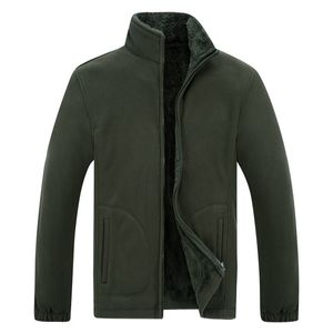 남자 겨울 데미 시즌 재킷 부드러운 양털 따뜻한 가을 windproof 두꺼운 열 남자 윈드 브레이커 블랙 코트 폭격기 남성 210910