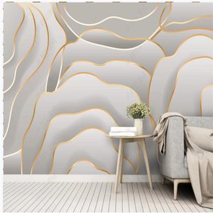 foto murales wallpaper rosa fiore semplice arte 3d in rilievo linea oro waqllpapers moderno sfondo muro